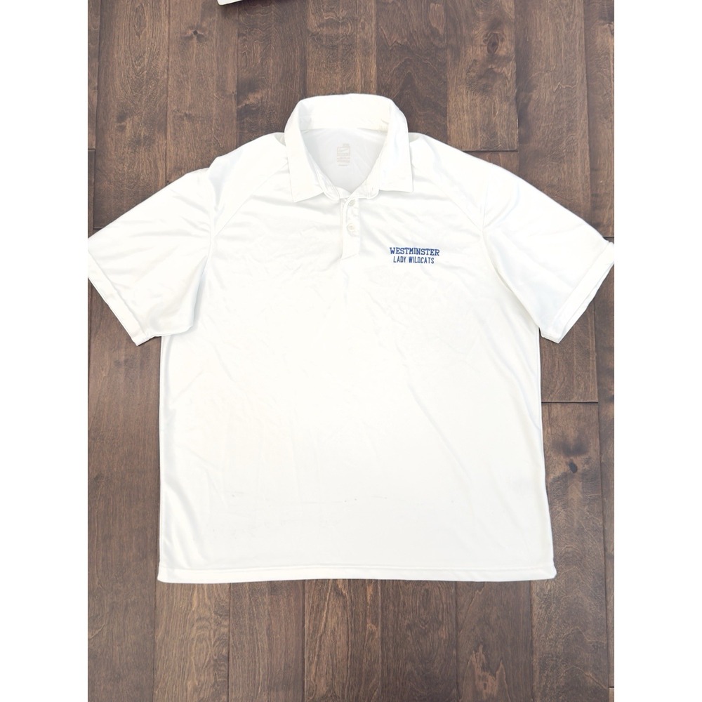 Nike Team Dri-fit White‎ Polo Shirt Men's Size 2XL Short Sleeve WSA Basketball